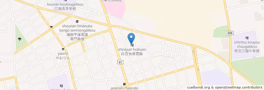 Mapa de ubicacion de 白百合保育園 en Japan, Präfektur Kanagawa, 平塚市.