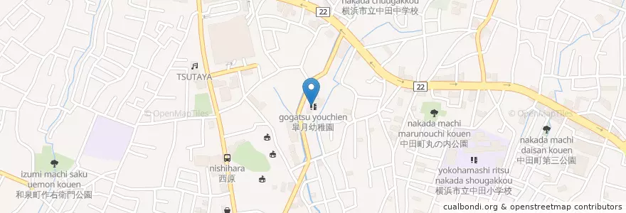 Mapa de ubicacion de 皐月幼稚園 en Japon, Préfecture De Kanagawa, 横浜市, 泉区.