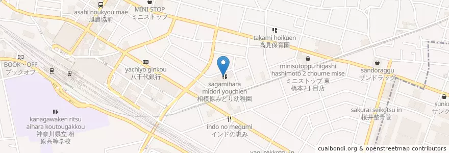Mapa de ubicacion de 相模原みどり幼稚園 en Giappone, Prefettura Di Kanagawa, 相模原市, 町田市, 緑区.