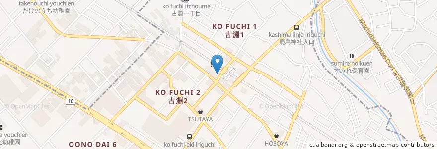 Mapa de ubicacion de 相模原南警察署古淵駅前交番 en Japan, Präfektur Kanagawa, 相模原市, 南区.