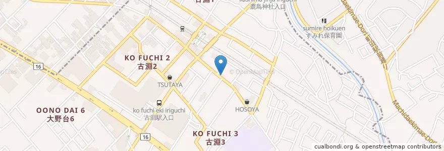 Mapa de ubicacion de 相模原古淵郵便局 en Japonya, 神奈川県, 相模原市, 南区.