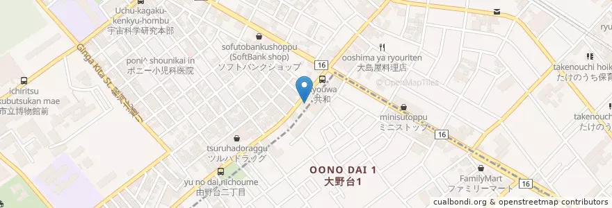 Mapa de ubicacion de 相模原大野台郵便局 en 日本, 神奈川縣, 相模原市, 中央区.