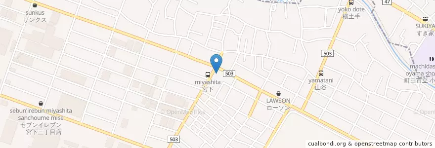 Mapa de ubicacion de 相模原市立こばと児童館 en Japan, Präfektur Kanagawa, 相模原市, 町田市, 中央区.