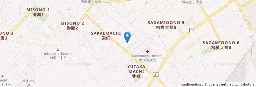 Mapa de ubicacion de 相模原市立南大野保育園 en Japón, Prefectura De Kanagawa, 相模原市, 南区.