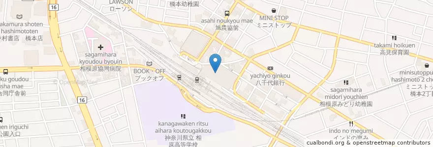 Mapa de ubicacion de 相模原市立橋本図書館 en 일본, 가나가와현, 相模原市, 緑区.