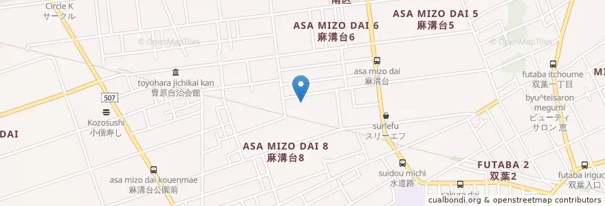 Mapa de ubicacion de 相模原市立麻溝台保育園 en 일본, 가나가와현, 相模原市, 南区.