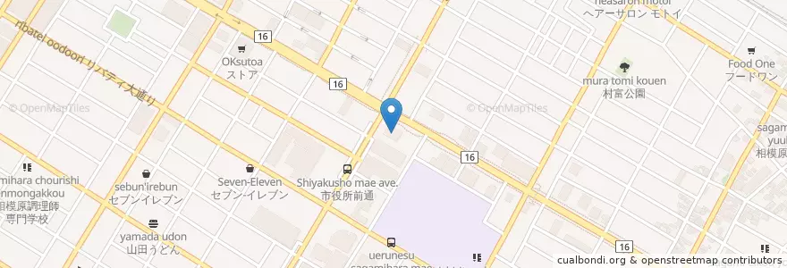 Mapa de ubicacion de 相模原警察署 en Japon, Préfecture De Kanagawa, 相模原市, 中央区.