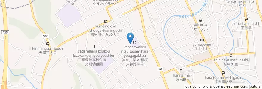 Mapa de ubicacion de 相模原養護学校(知的障害) en 일본, 가나가와현, 相模原市, 南区.
