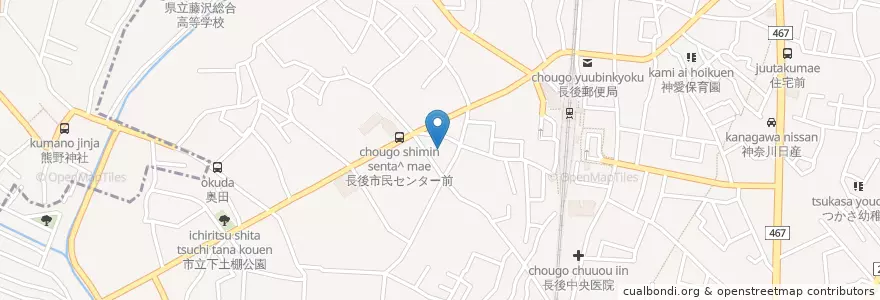 Mapa de ubicacion de 相模幼稚園 en 일본, 가나가와현, 藤沢市.