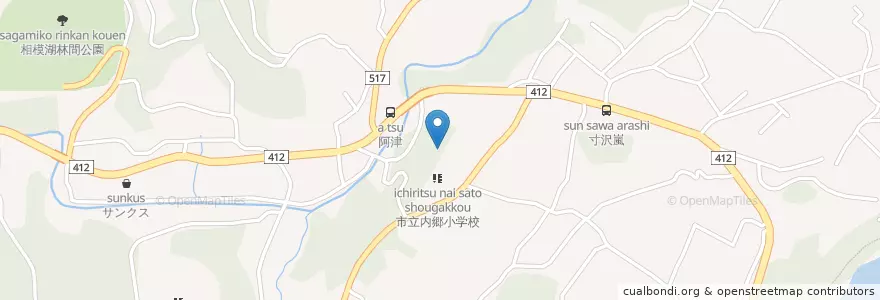 Mapa de ubicacion de 相模湖町立内郷保育園 en 일본, 가나가와현, 相模原市, 緑区.