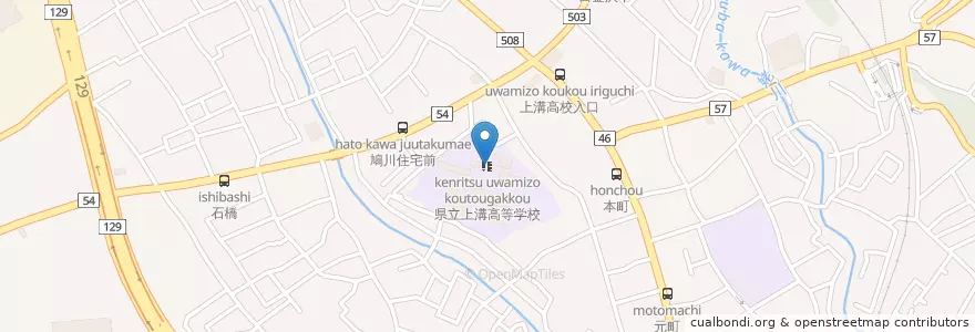 Mapa de ubicacion de 県立上溝高等学校 en 일본, 가나가와현, 相模原市, 中央区.