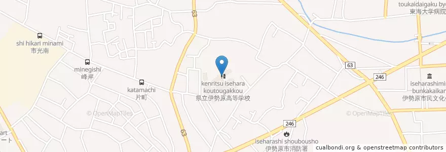 Mapa de ubicacion de 県立伊勢原高等学校 en Japón, Prefectura De Kanagawa, 伊勢原市.