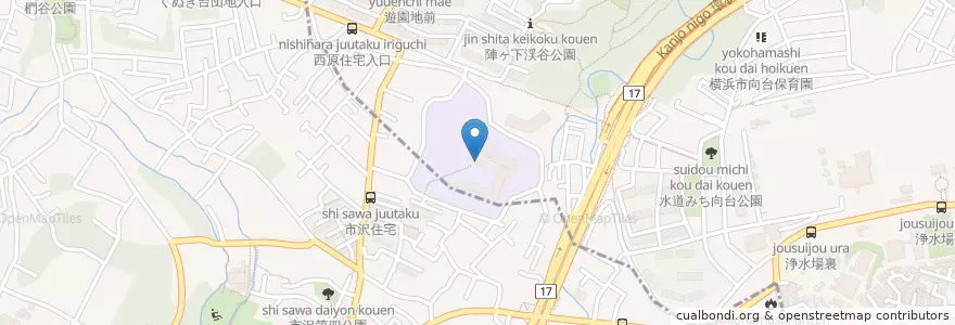 Mapa de ubicacion de 神奈川県立保土ヶ谷高等学校 en Japan, Kanagawa Prefecture, Yokohama, Hodogaya Ward.