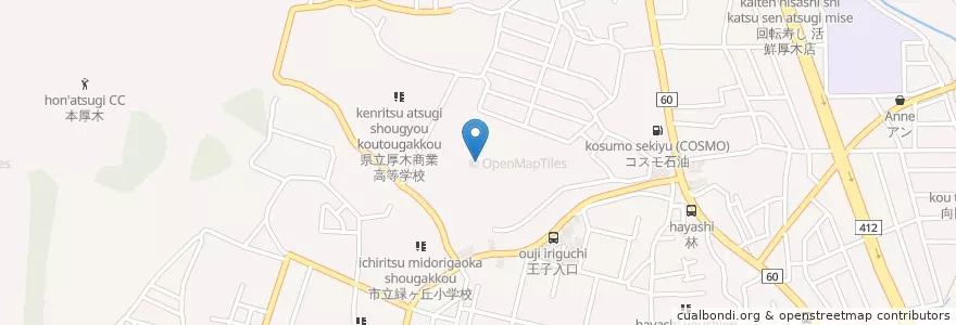 Mapa de ubicacion de 県立厚木東高等学校 en Japonya, 神奈川県, 厚木市.