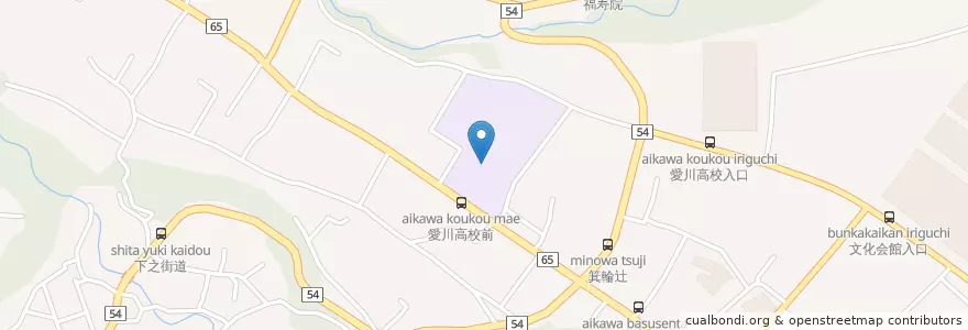 Mapa de ubicacion de 神奈川県立愛川高等学校 en Japón, Prefectura De Kanagawa, 愛甲郡, 愛川町.