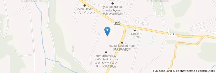 Mapa de ubicacion de 県立津久井高等学校 en Jepun, 神奈川県, 相模原市, 緑区.