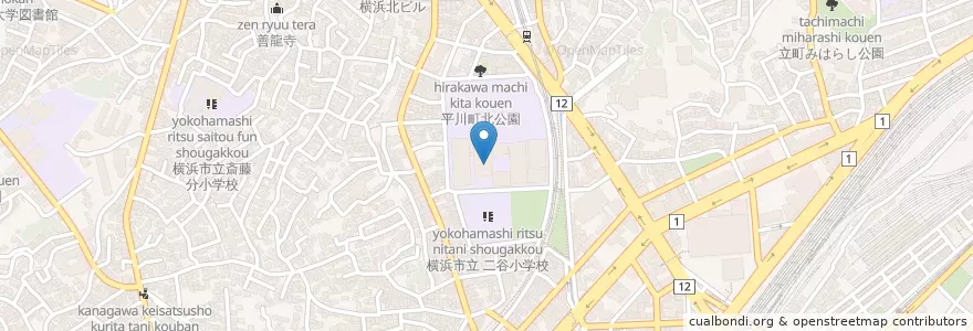 Mapa de ubicacion de 県立神奈川総合高等学校 en ژاپن, 神奈川県, 横浜市, 神奈川区.