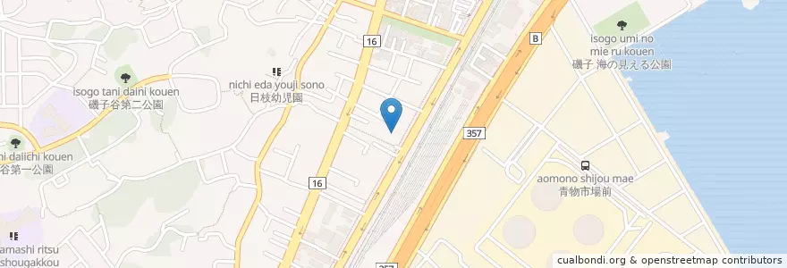 Mapa de ubicacion de 磯子浜西郵便局 en 일본, 가나가와현, 요코하마시, 磯子区.