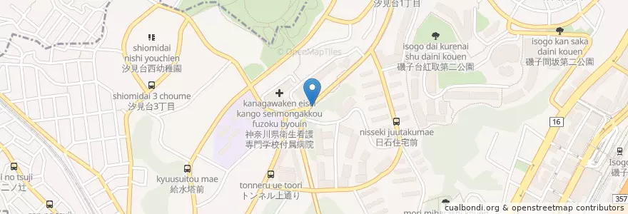 Mapa de ubicacion de 磯子警察署汐見台交番 en Japón, Prefectura De Kanagawa, Yokohama, 磯子区.