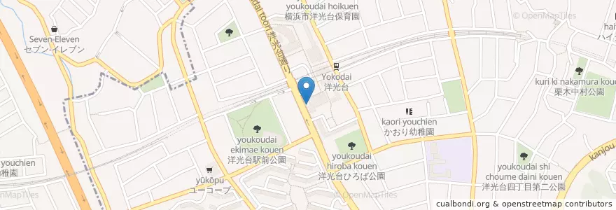 Mapa de ubicacion de 磯子警察署洋光台交番 en 日本, 神奈川県, 横浜市, 磯子区.