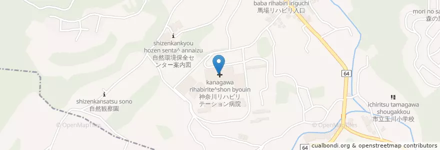 Mapa de ubicacion de 神奈川リハビリテーション病院 en Japan, Kanagawa Prefecture, Atsugi.