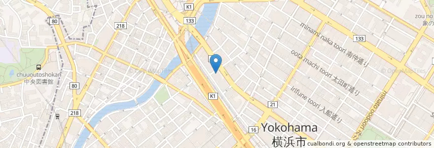 Mapa de ubicacion de 神奈川中小企業センター内郵便局 en Japan, Präfektur Kanagawa, Yokohama, 中区.
