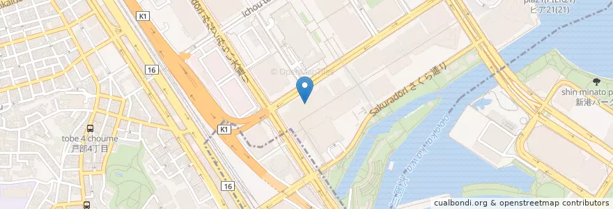 Mapa de ubicacion de 神奈川労働局(横浜ランドマークタワー庁舎) en 日本, 神奈川県, 横浜市, 西区.