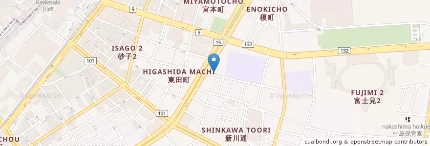 Mapa de ubicacion de 神奈川労働局川崎南労働基準監督署 en 日本, 神奈川縣, 川崎市, 川崎区.