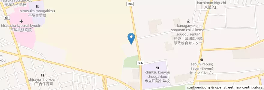 Mapa de ubicacion de 神奈川労働局平塚労働基準監督署 en 일본, 가나가와현, 平塚市.
