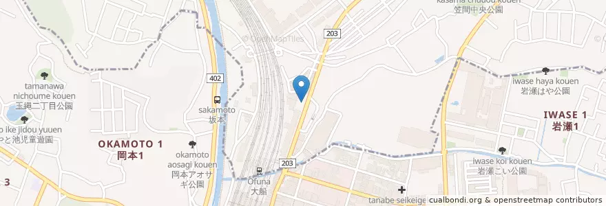 Mapa de ubicacion de 神奈川労働局横浜西労働基準監督署 en Japão, 神奈川県, 鎌倉市.