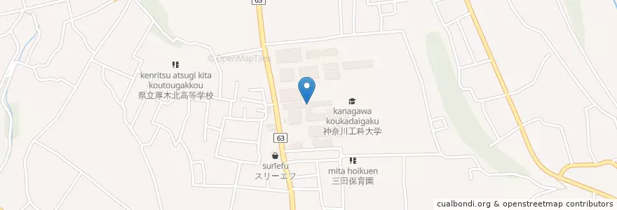 Mapa de ubicacion de 神奈川工科大学（工学部） en Japan, 神奈川県, 厚木市.