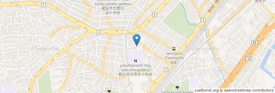 Mapa de ubicacion de 神奈川幼稚園 en 日本, 神奈川縣, 横滨市, 神奈川区.
