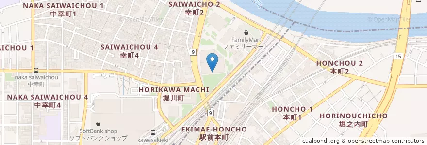 Mapa de ubicacion de 神奈川県パスポートセンター川崎支所 en ژاپن, 神奈川県, 川崎市.