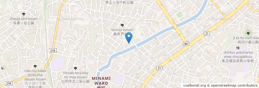 Mapa de ubicacion de 神奈川県南県税事務所 en 일본, 가나가와현, 요코하마시, 南区.
