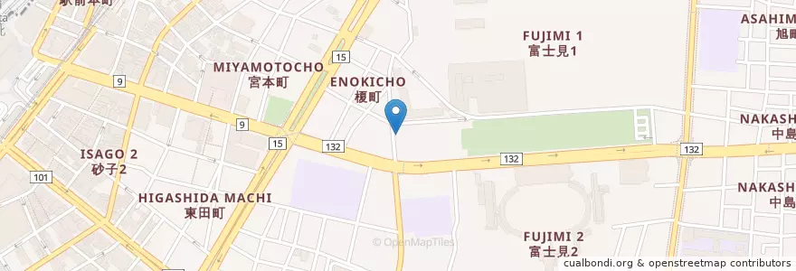 Mapa de ubicacion de 神奈川県川崎県税事務所 en Japonya, 神奈川県, 川崎市, 川崎区.