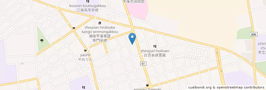 Mapa de ubicacion de 神奈川県平塚保健福祉事務所(中福祉事務所・平塚保健所) en Japan, Kanagawa Prefecture, Hiratsuka.