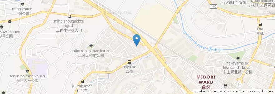 Mapa de ubicacion de 神奈川県東部家畜保健衛生所 en 일본, 가나가와현, 요코하마시, 緑区.