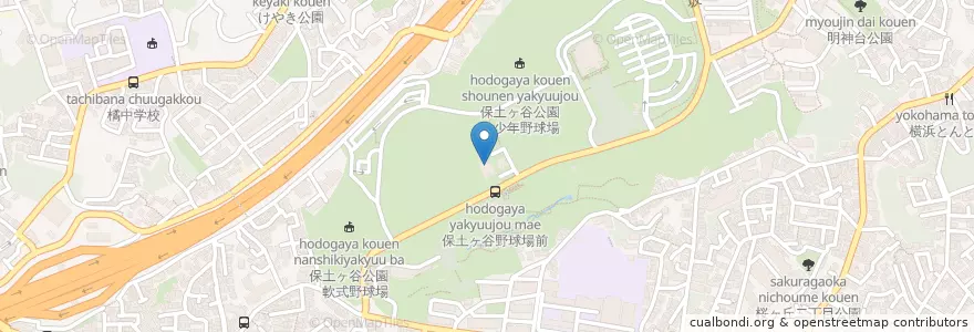 Mapa de ubicacion de 神奈川県横浜地区公園管理事務所 en Japonya, 神奈川県, 横浜市, 保土ヶ谷区.