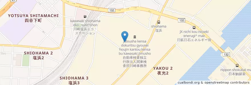 Mapa de ubicacion de 神奈川県自動車税管理事務所川崎支所 en Japan, Kanagawa Prefecture, Kawasaki, Kawasaki Ward.