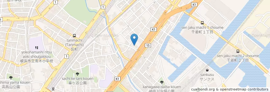 Mapa de ubicacion de 神奈川警察署 en Japan, 神奈川県, Yokohama, 神奈川区.