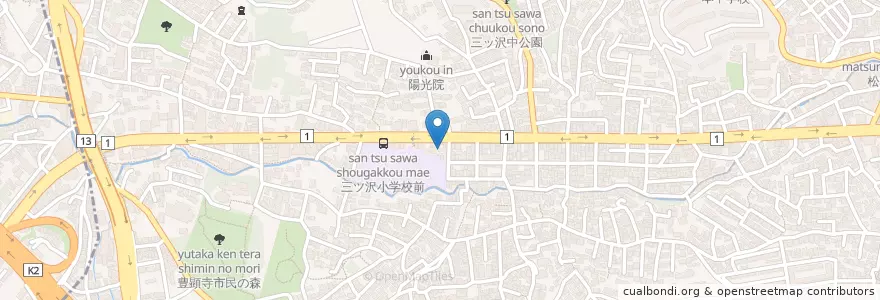 Mapa de ubicacion de 神奈川警察署三ツ沢交番 en Jepun, 神奈川県, 横浜市, 神奈川区.