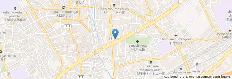 Mapa de ubicacion de 神奈川警察署入江交番 en Japón, Prefectura De Kanagawa, Yokohama, 神奈川区.