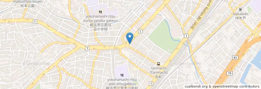 Mapa de ubicacion de 神奈川警察署反町交番 en Japan, Kanagawa Prefecture, Yokohama, Kanagawa Ward.