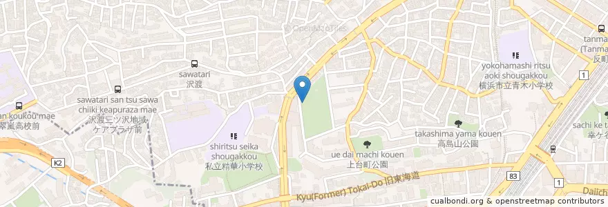 Mapa de ubicacion de 神奈川警察署沢渡交番 en 日本, 神奈川県, 横浜市, 神奈川区.
