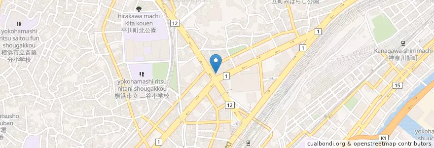 Mapa de ubicacion de 神奈川警察署西神奈川交番 en Japonya, 神奈川県, 横浜市, 神奈川区.