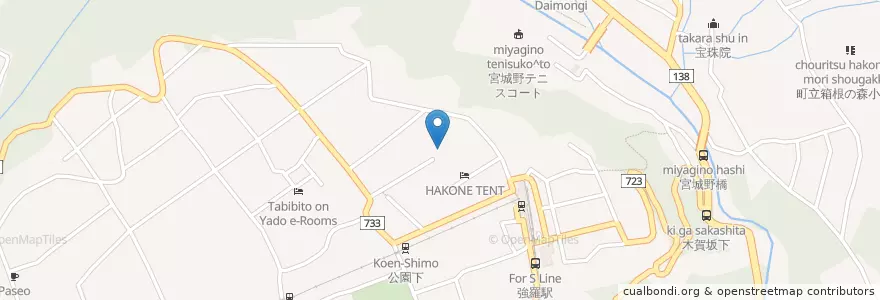 Mapa de ubicacion de 私立函嶺白百合学園中学校 en Japón, Prefectura De Kanagawa, 足柄下郡, 箱根町.