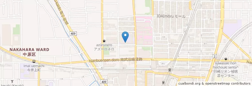 Mapa de ubicacion de 私立大西学園高等学校 en Japonya, 神奈川県, 川崎市, 中原区.