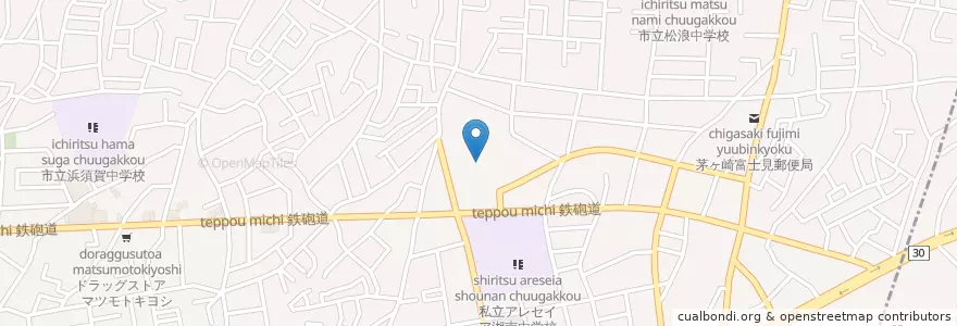 Mapa de ubicacion de 私立平和学園小学校 en Japão, 神奈川県, 茅ヶ崎市.