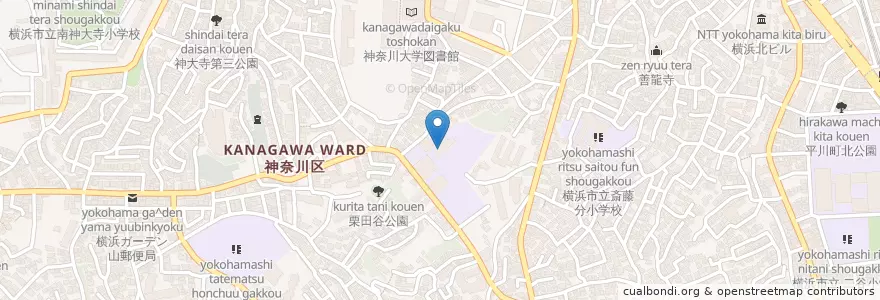Mapa de ubicacion de 私立捜真女学校中学部 en ژاپن, 神奈川県, 横浜市, 神奈川区.