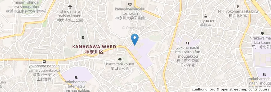 Mapa de ubicacion de 私立捜真小学校 en Japão, 神奈川県, 横浜市, 神奈川区.